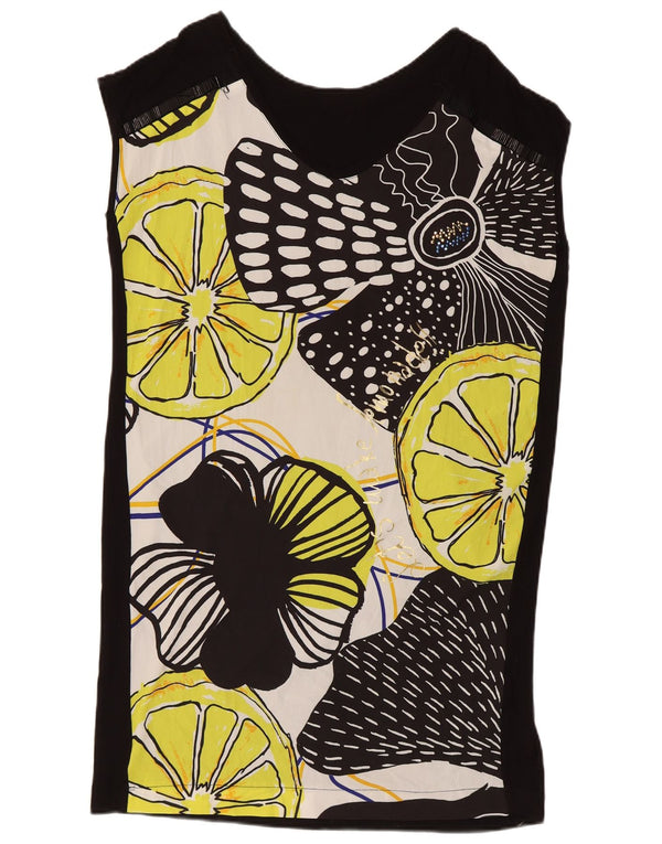 Rochie tunică fără mâneci pentru femei Desigual UK 16 mare, neagră, florală, modernă