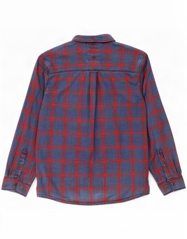 Camisa masculina índigo Fat Face 2XL algodão xadrez azul