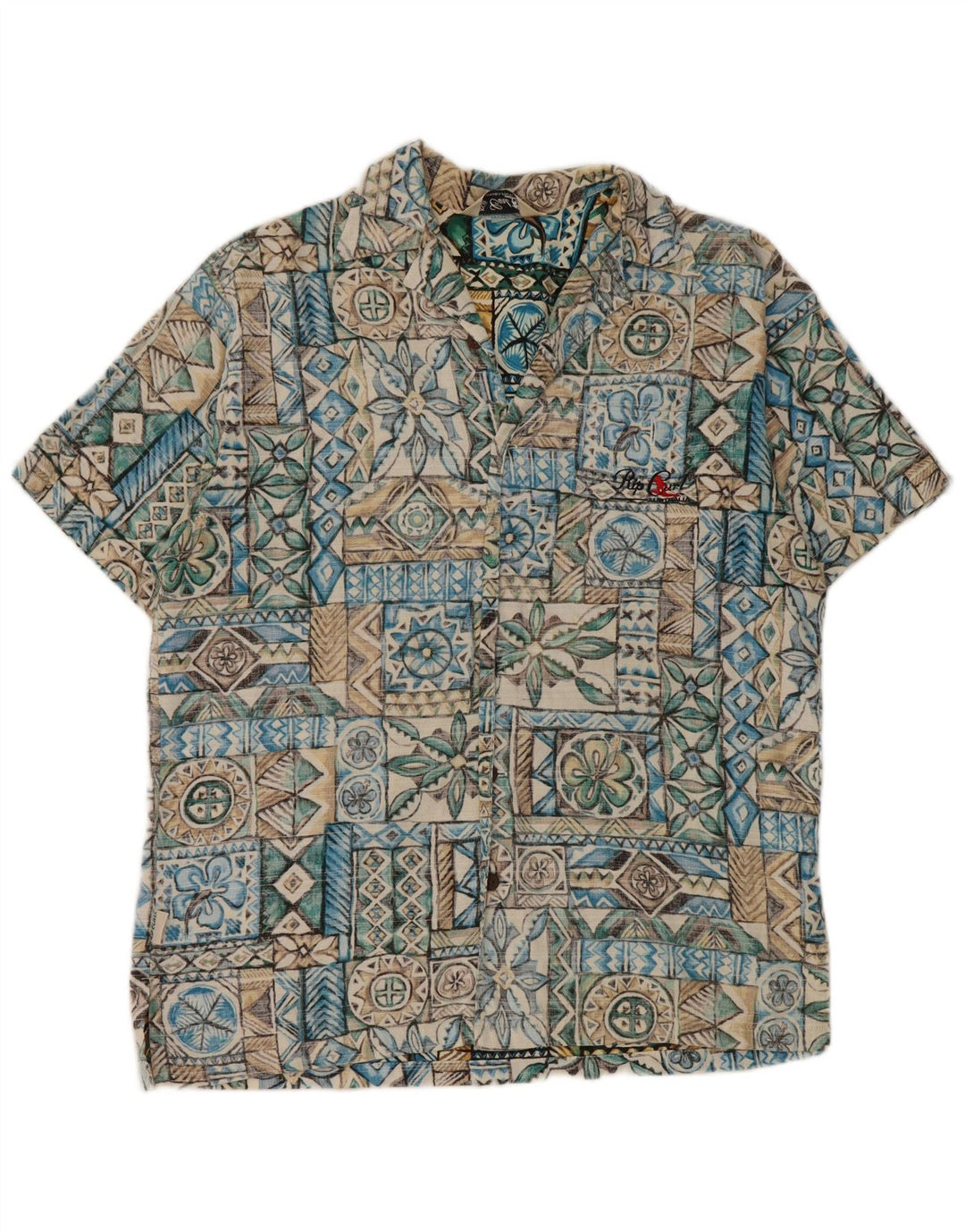 Rip Curl Chemise à manches courtes pour hommes Patchwork bleu moyen