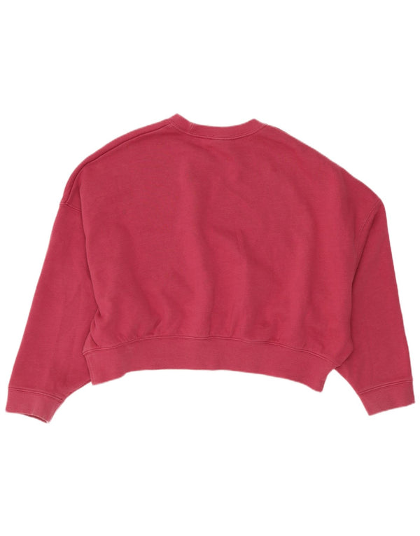 Nike Girls Crop Graphic Oversized Sweatshirt Jumper 10-11 Years Medium Pink
