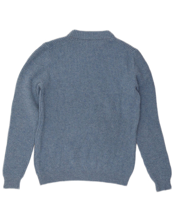 Męski sweter z golfem Massimo Dutti, średnioniebieski, wełniany