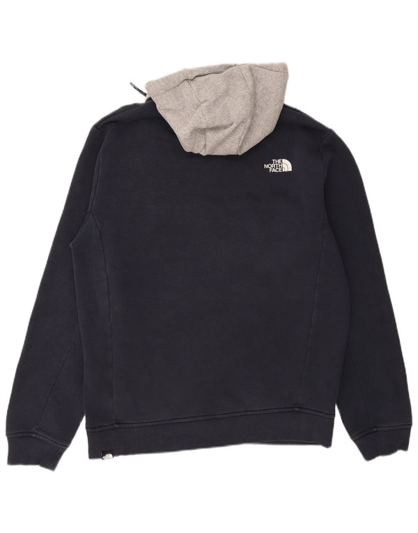 Suéter masculino com capuz The North Face grande algodão colorblock azul marinho