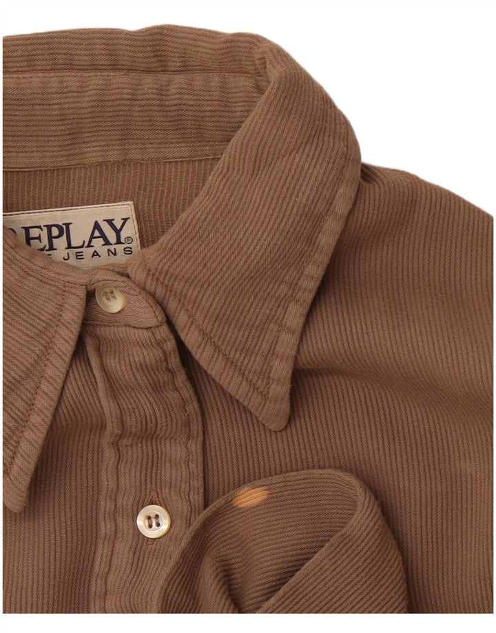 REPLAY Dameskjorte UK 12 Medium Brown
