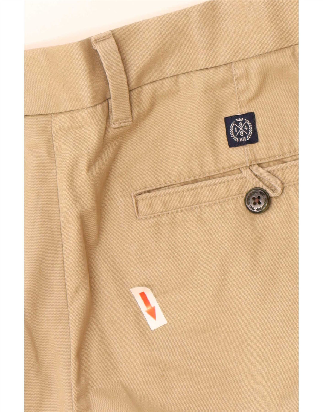 Marks & Spencer Mens Blue Harbour Regular Fit Chino Trousers W34 L29 Beige