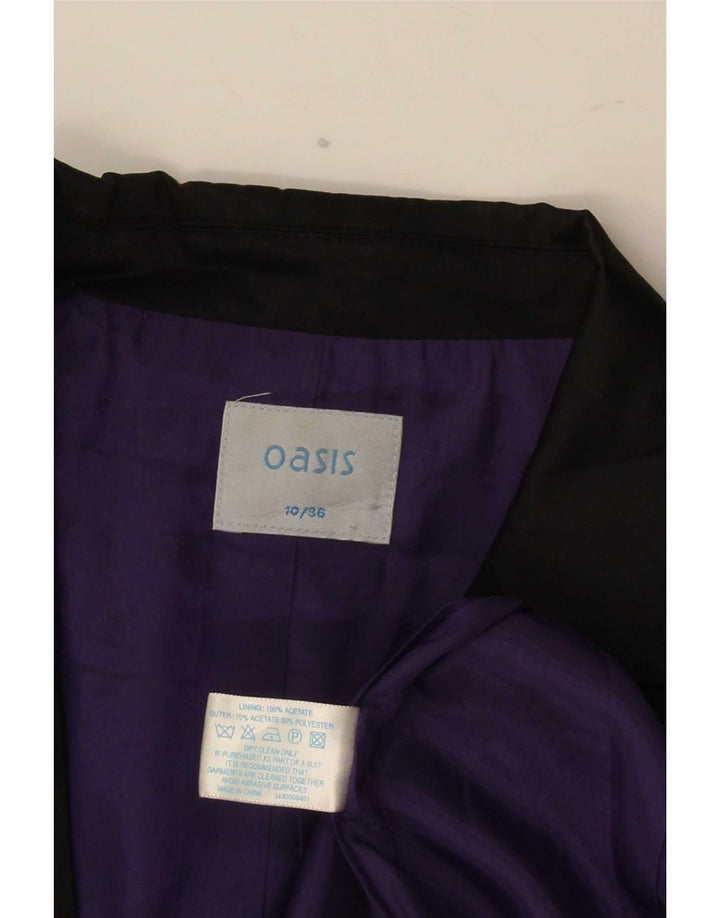 Oasis ženski sako sa 1 gumbom UK 10 mali crni acetat
