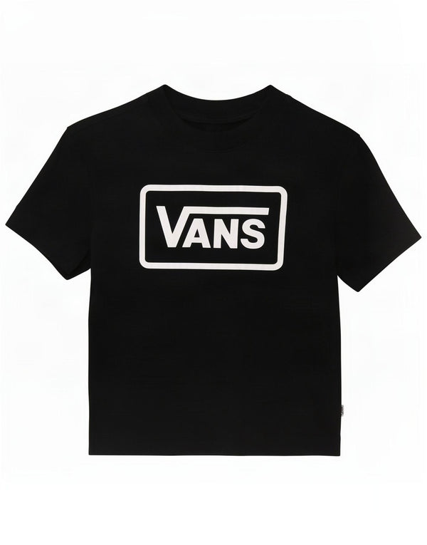 Vans Womens Crop Graphic T-Shirt Top UK 6 XS Black