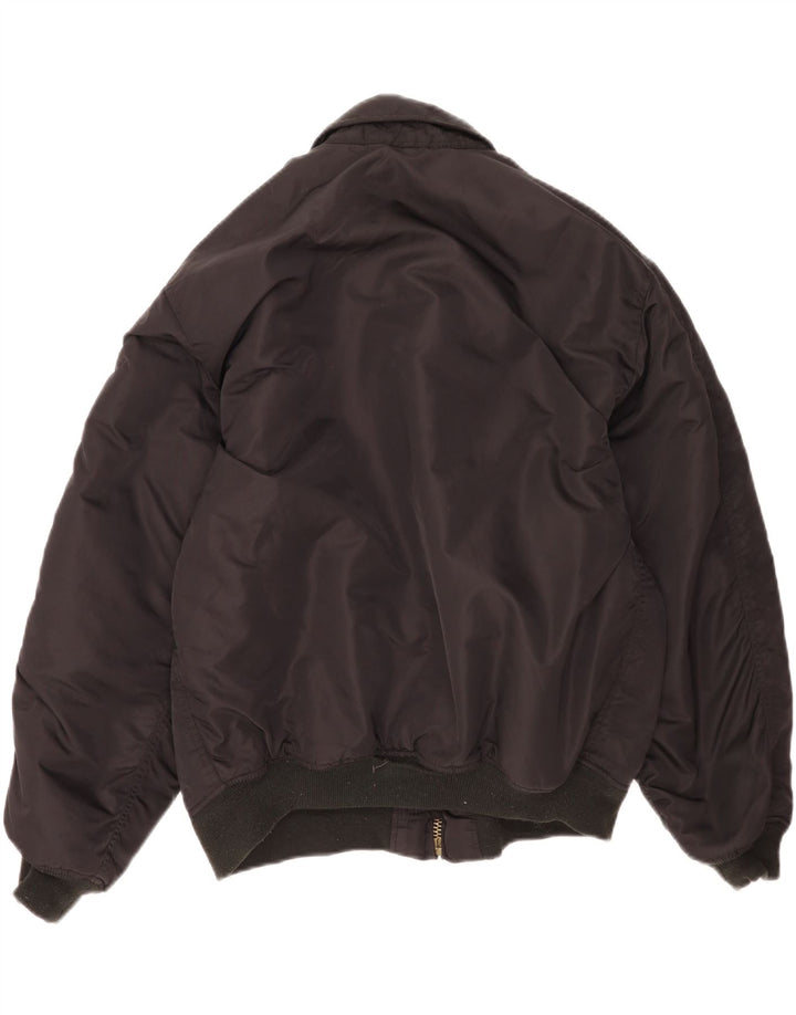Vintage Mens Cold Weather Flight Aviator Jacket UK 40 Large Black Nylon