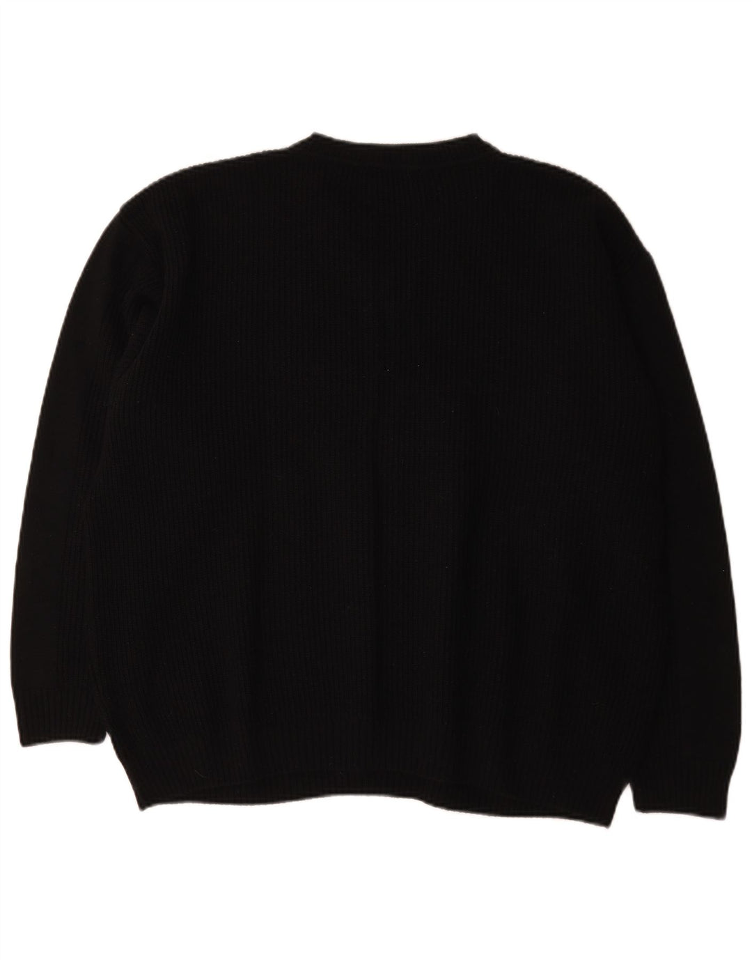 Engbers Mens V-Neck Jumper Sweater EU 54 XL Black Striped Wool