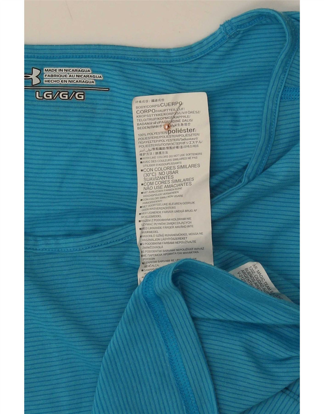 Under Armour Mens Vest Top Large Blue Pinstripe Polyester Sports