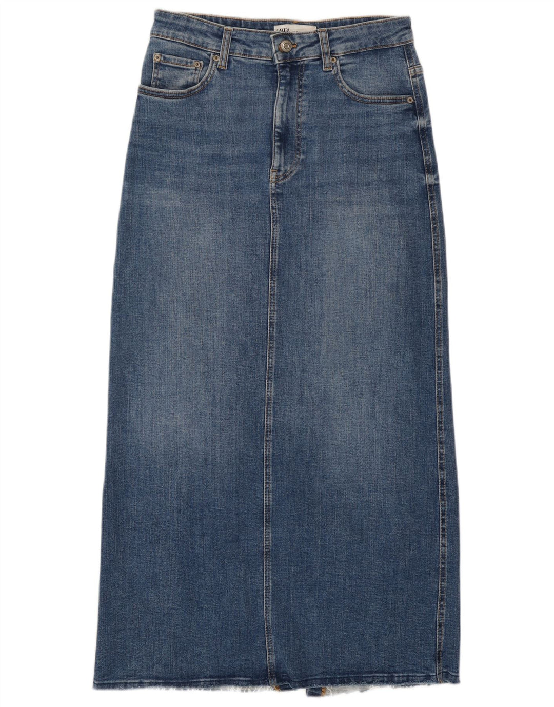 Zara Womens Maxi High Waist Denim Skirt Medium W28 Blue