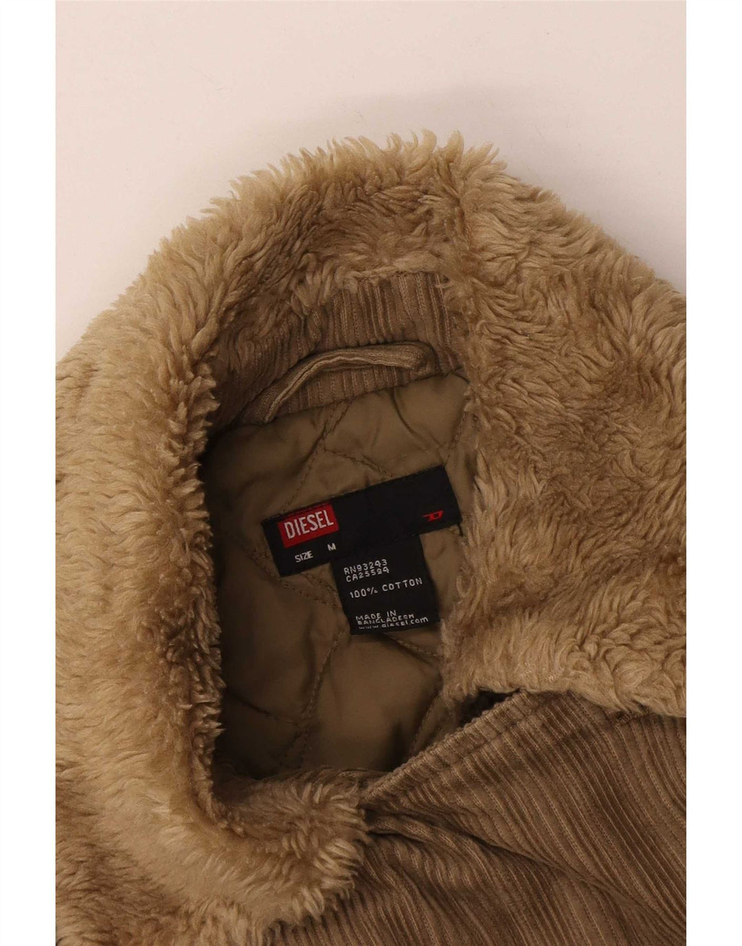Diesel Womens Military Corduroy Jacket UK 12 Medium Khaki