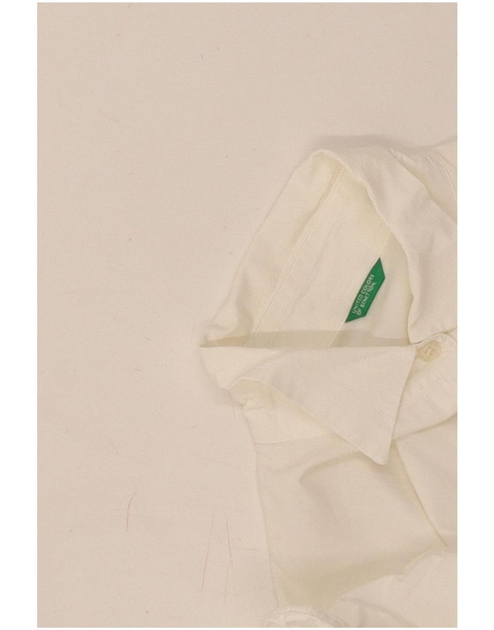 Benetton Damen-Hemd UK 16 Large Weiß