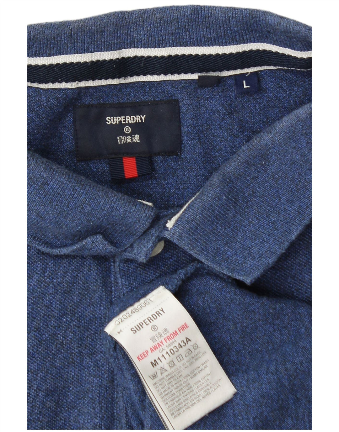 Superdry Mens Polo Shirt Large Navy Blue Cotton