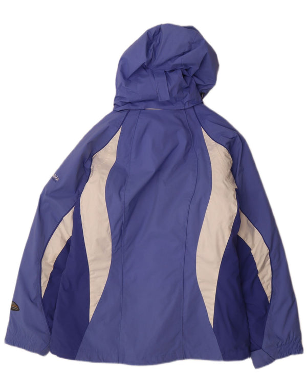 Columbia Womens Interchange Windbreaker Jacket UK 10 Small Blue Colourblock