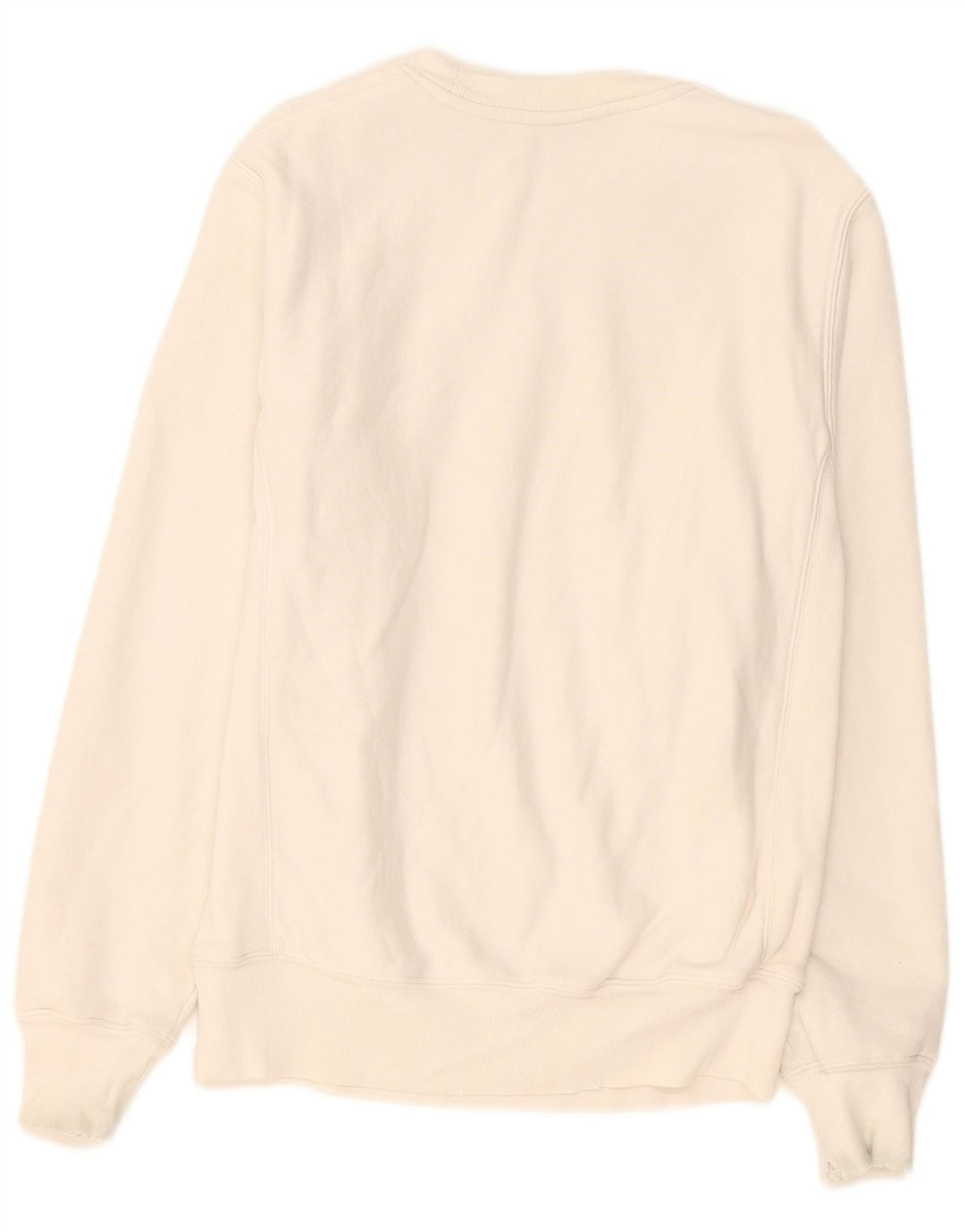 Champion Mens Reverse Weave Sweatshirt Jumper Small White Cotton