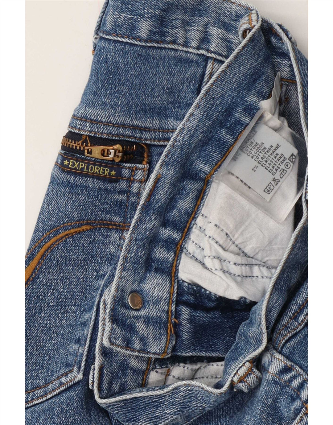 Explorer Womens Straight Jeans W26 L30 Blue Cotton