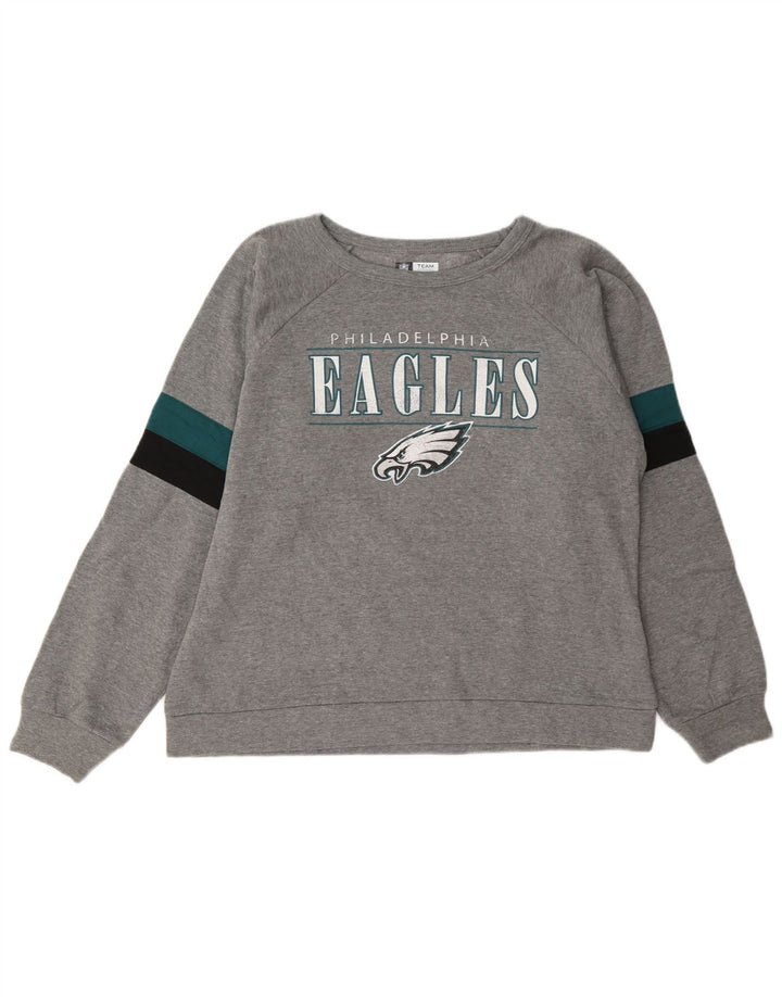 NFL Womens Philadelphia Eagles Sweatshirt Jumper UK 16 Large Grey