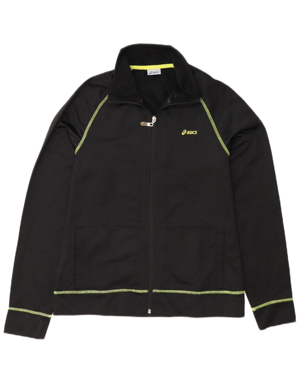 Asics Damen-Trainingsanzug-Top-Jacke UK 12 Mittelschwarzes Polyester