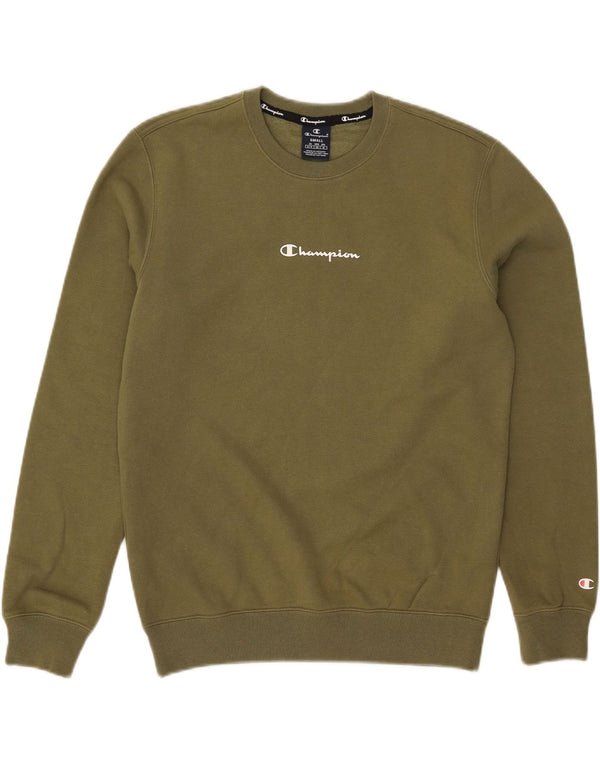 Champion Mens Sweatshirt Jumper Small Khaki Cotton