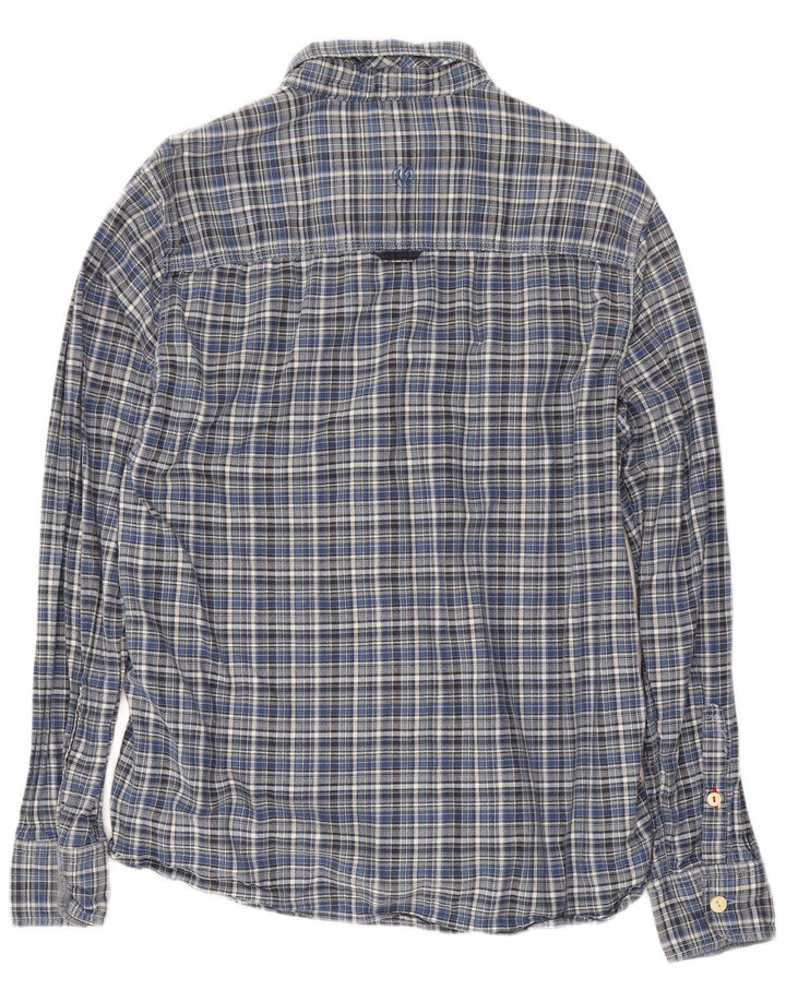Fat Face Mens Checked Classic Fit Flannel Shirt Medium Blue Check Cotton