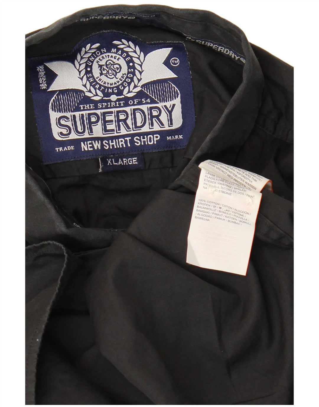 Superdry Mens Shirt XL Black Cotton