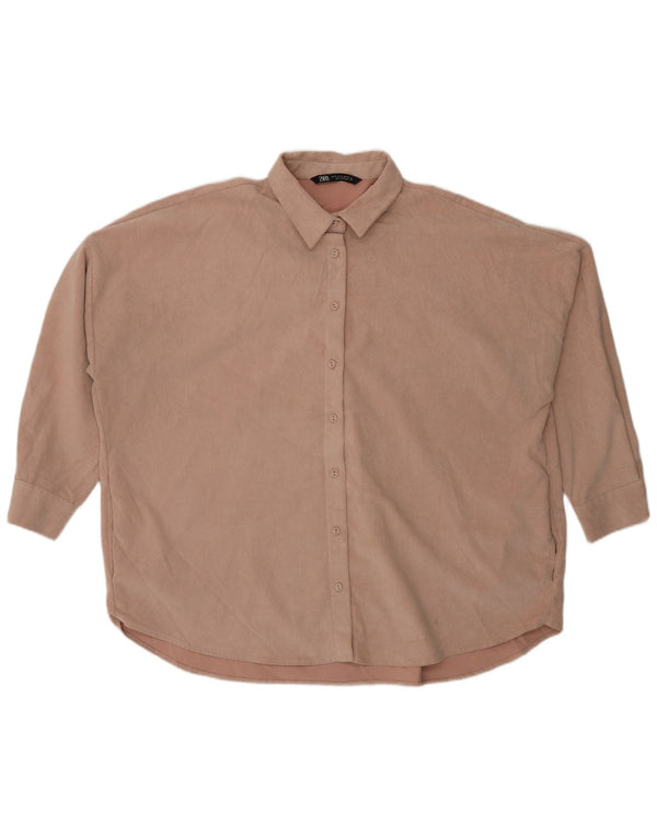 Damska koszula sztruksowa oversize Zara UK 18 XL, różowa