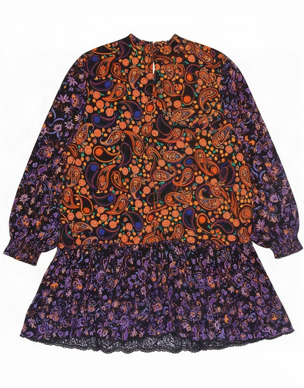 Abito da donna a strati a maniche lunghe Superdry UK 12 medio multicolore con motivo cachemire