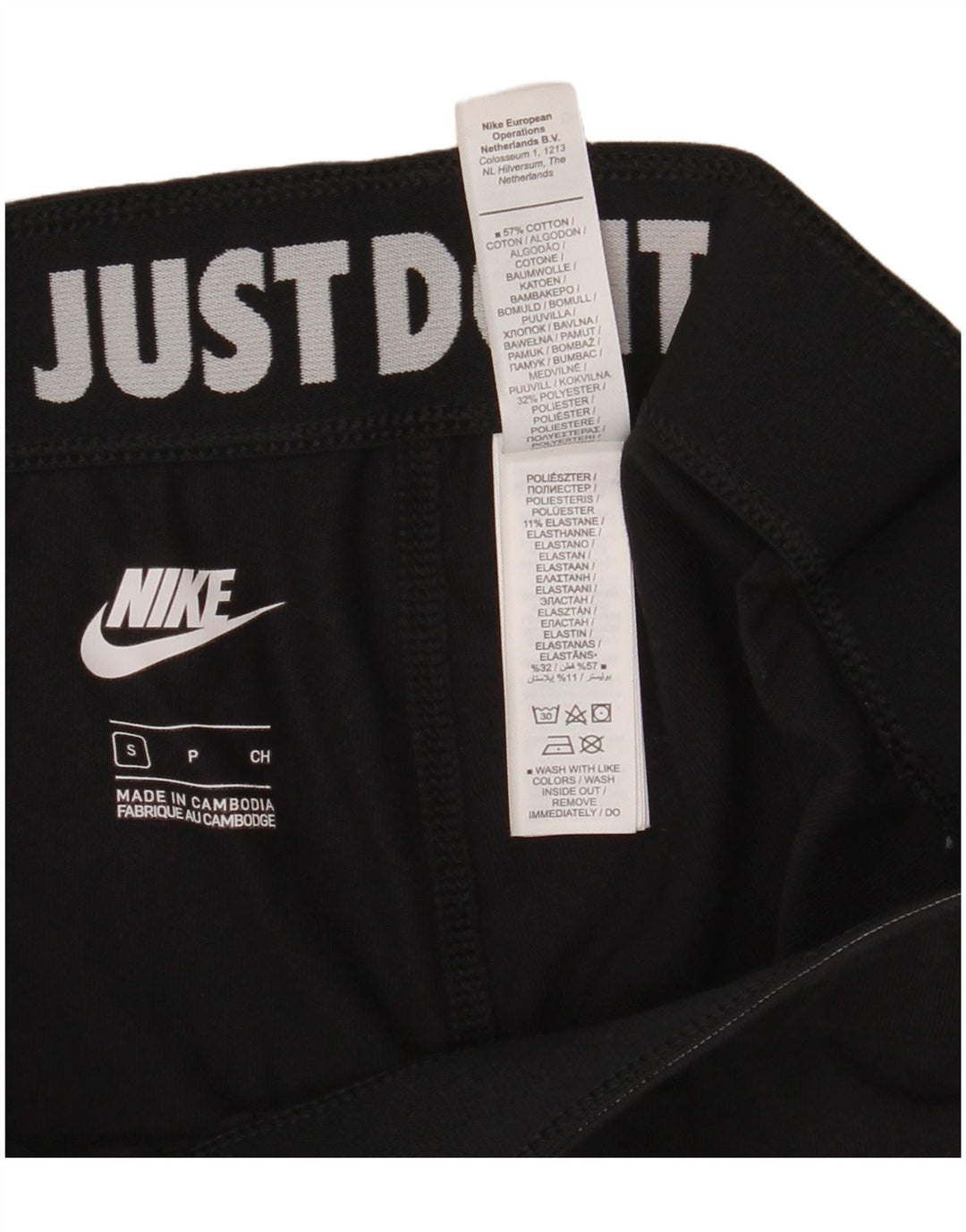 NIKE Womens Graphic Leggings UK 8 Small  Black Cotton
