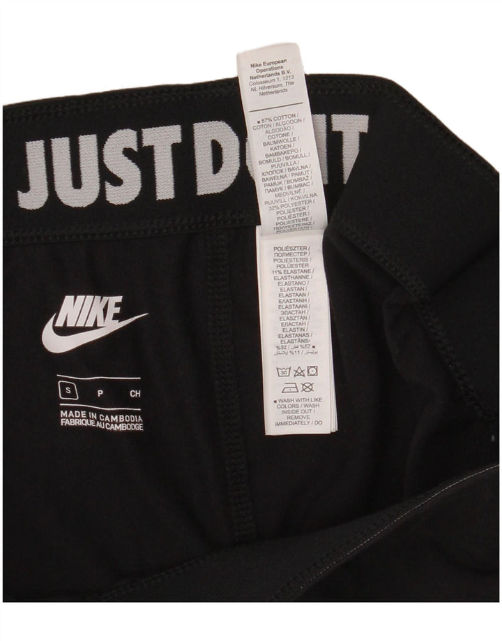 NIKE Womens Graphic Leggings UK 8 Small  Black Cotton