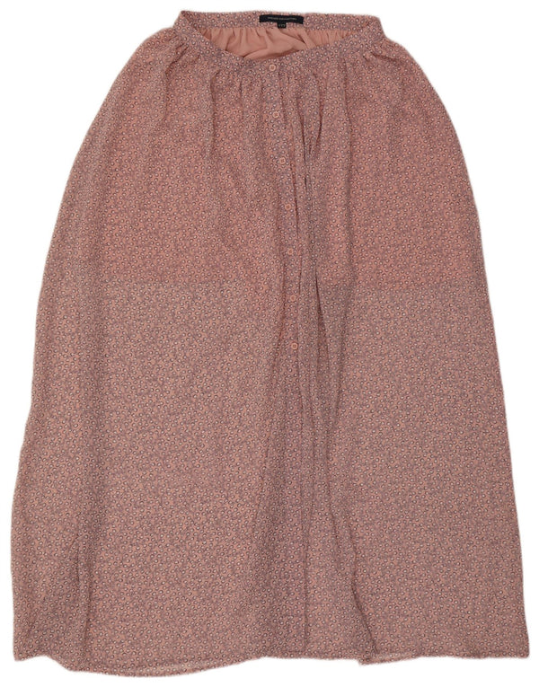 Gonna lunga da donna French Connection UK 12 media W30 poliestere floreale rosa