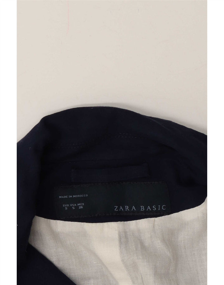 Zara Femme 1 Bouton Blazer Veste UK 10 Petit Bleu Marine