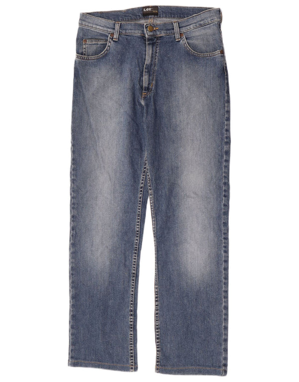Lee Mens Brooklyn Straight Jeans W33 L30 Plavi pamuk