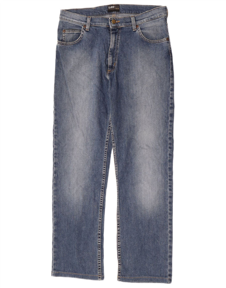 Lee Mens Brooklyn Straight Jeans W33 L30 Blue Cotton