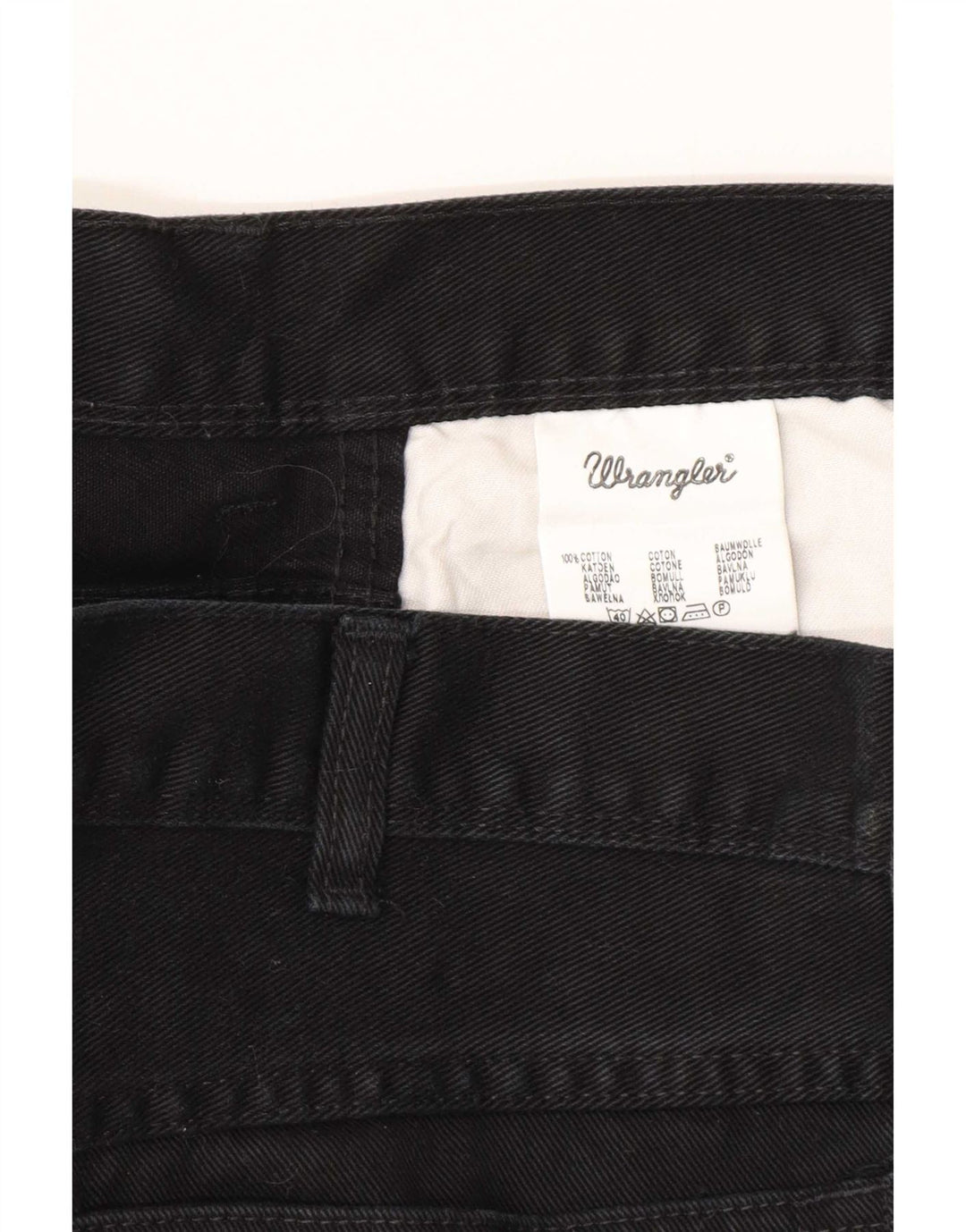 Wrangler Mens Regular Fit Straight Jeans W40 L32 Black Cotton