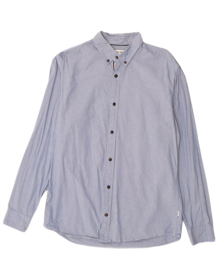 Jack & Jones Mens Shirt Large Blue Cotton