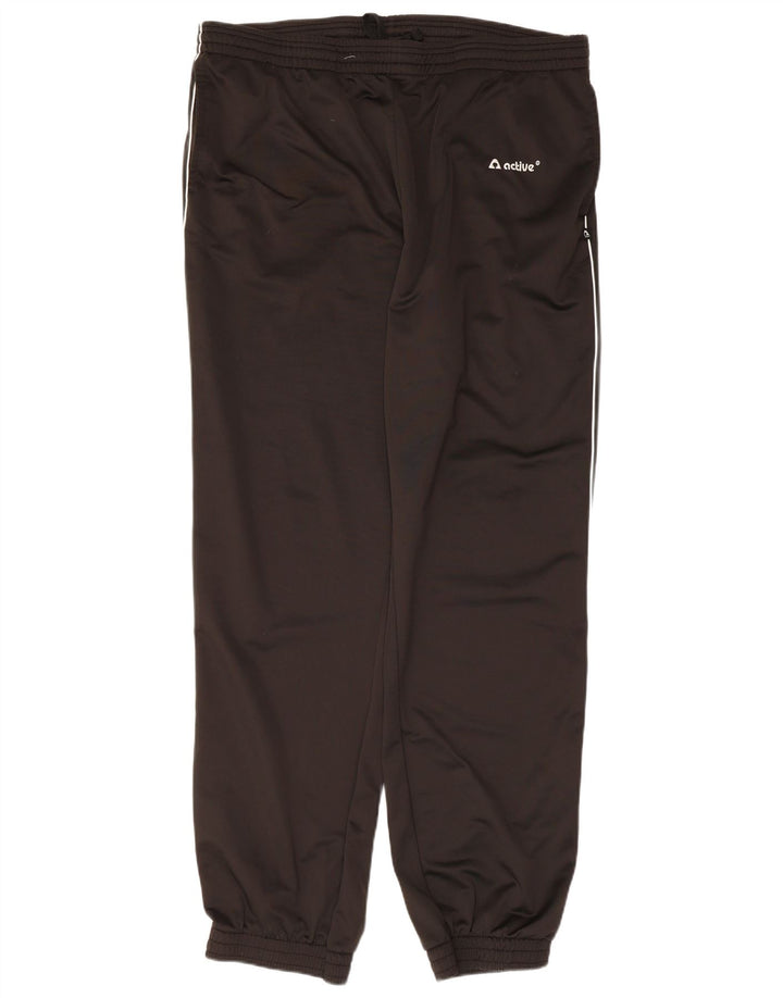 Active Mens Tracksuit Trousers Joggers 2XL  Black Polyester