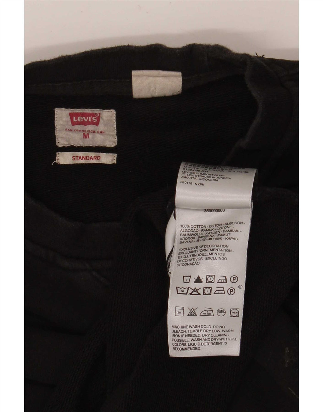 Женский джемпер свободного размера Levi's Standard UK 14, средний черный