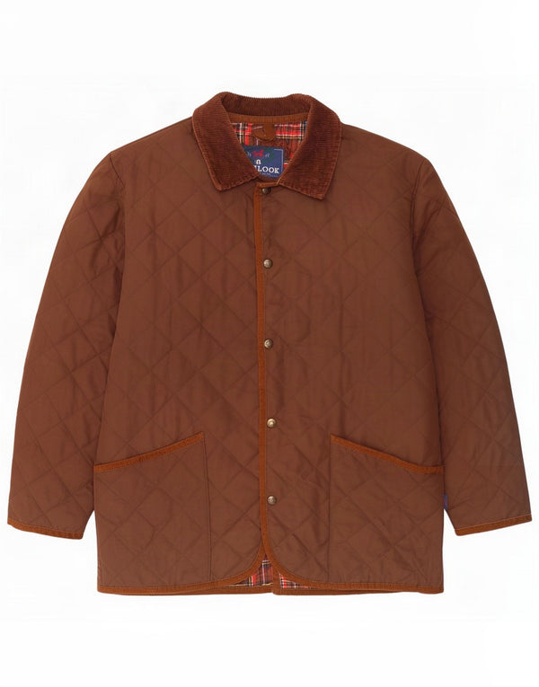 Chaqueta acolchada vintage para hombre UK 40 Large Brown