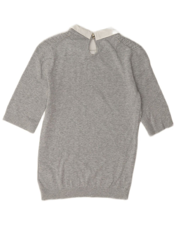 Tommy Hilfiger Womens Polo Neck Jumper Sweater UK 10 Small Grey