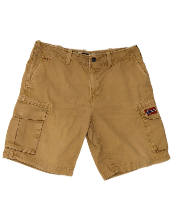 Napapijri Mens Cargo Shorts W33 Medium Beige Cotton