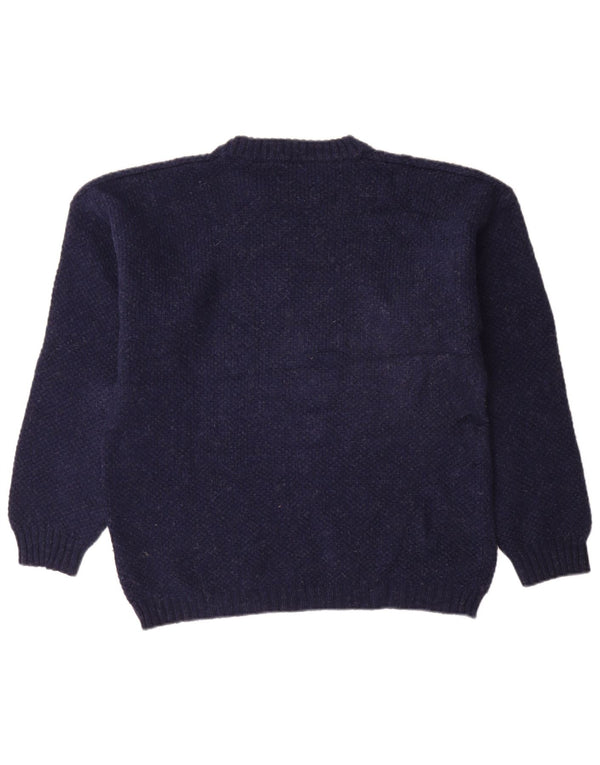 Pierre Cardin Mens Crew Neck Jumper Sweater IT 54 XL Navy Blue New Wool