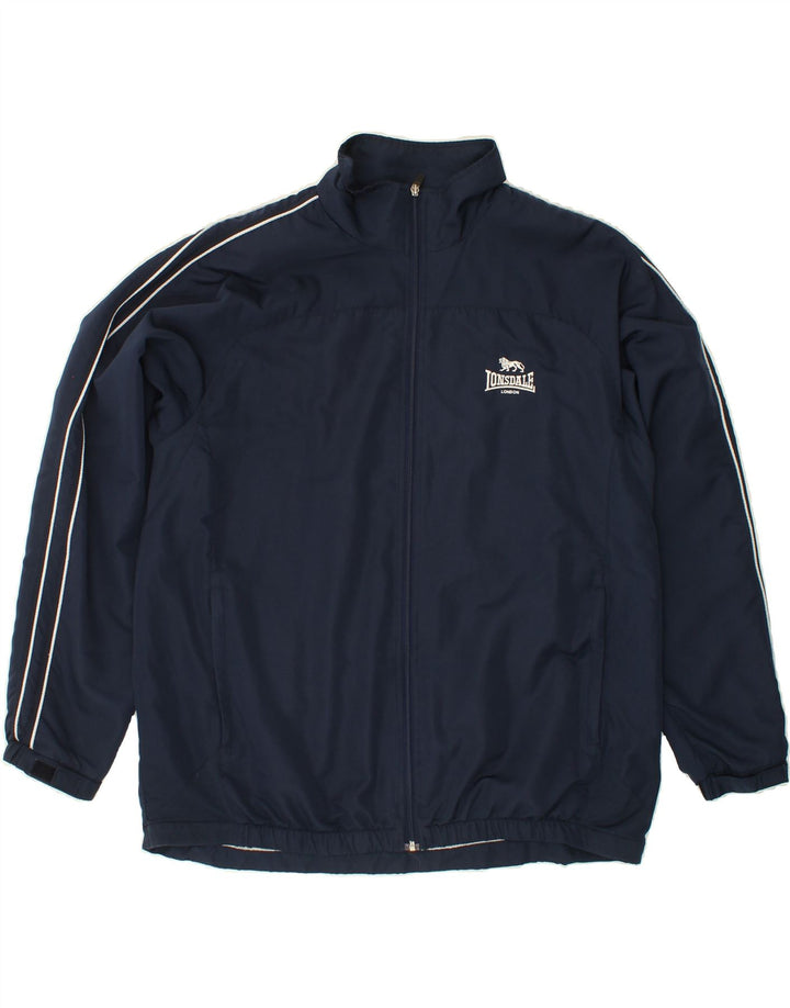LONSDALE Mens Tracksuit Top Jacket Large Navy Blue Polyester