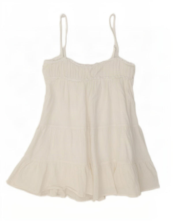 Zara Dame Sundress UK 12 Medium White Bomuld