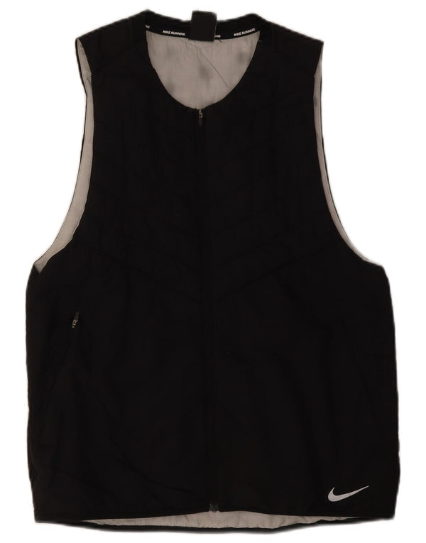 Gilet da corsa da uomo Nike UK 38 medio nero nylon
