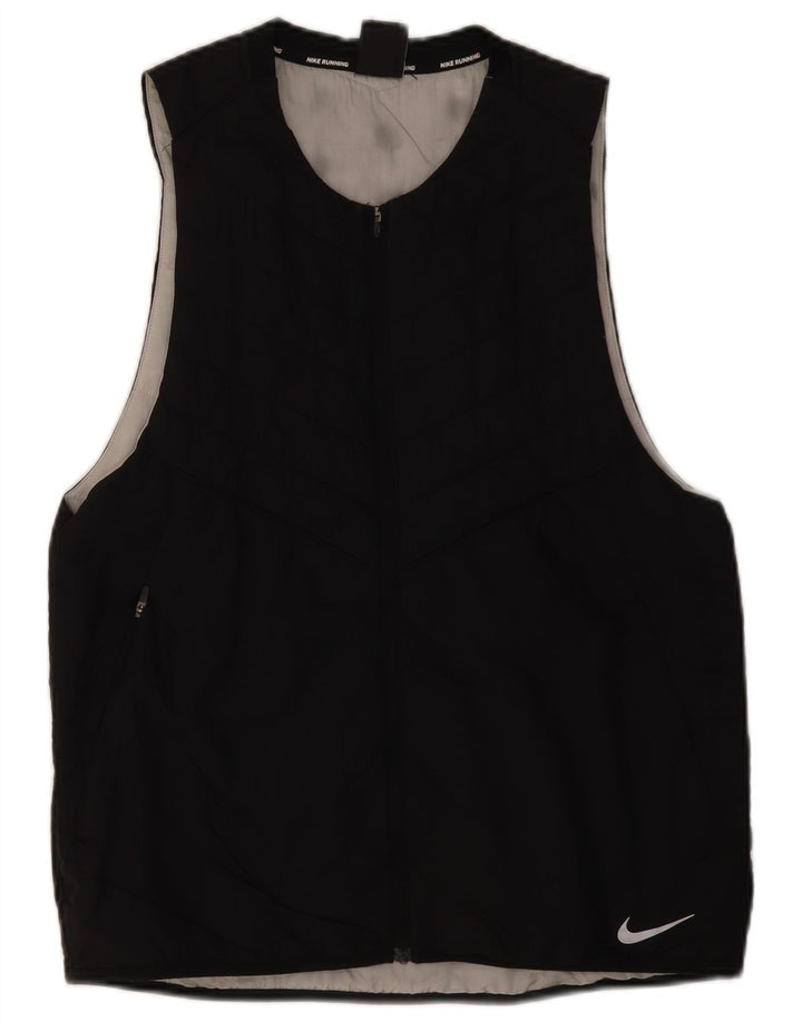 Nike Mens Running Gilet UK 38 Medium Black Nylon