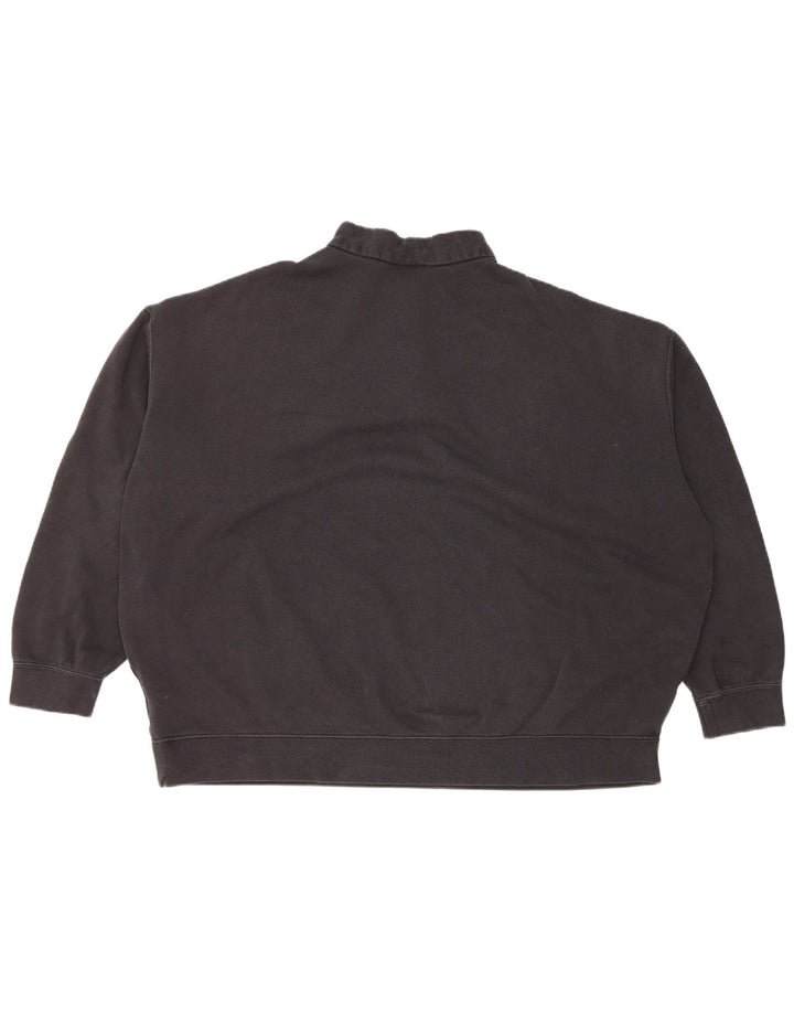 Nike Womens 1/4 Zip Oversized Sweatshirt Jumper UK 16 Large Black Cotton