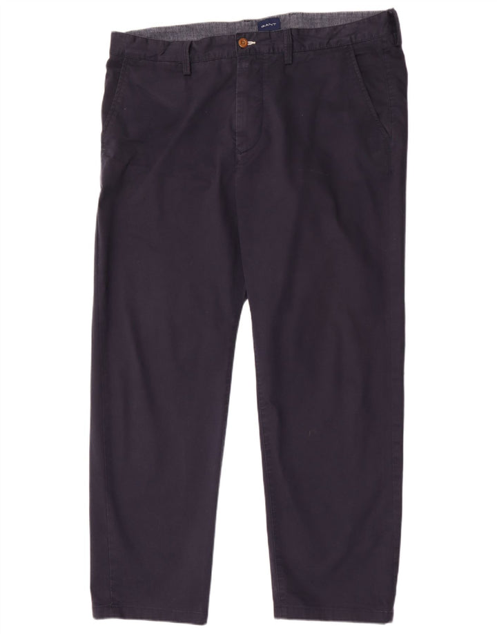Pantaloni chino regolari da uomo Gant W38 L30 cotone blu navy
