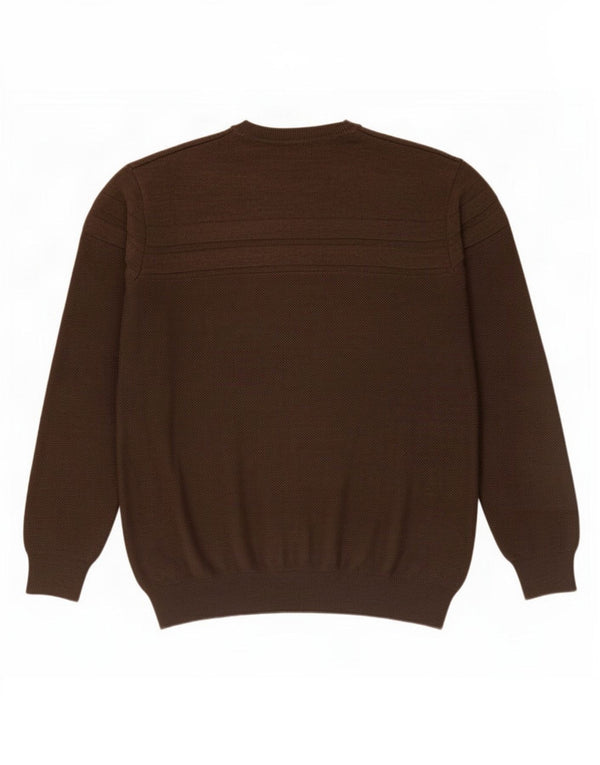 Navigare Mens Crew Neck Jumper Sweater Large Brown