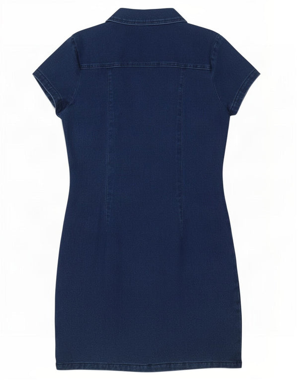 Guess Womens Denim Dress UK 14 Large Navy Blue Cotton