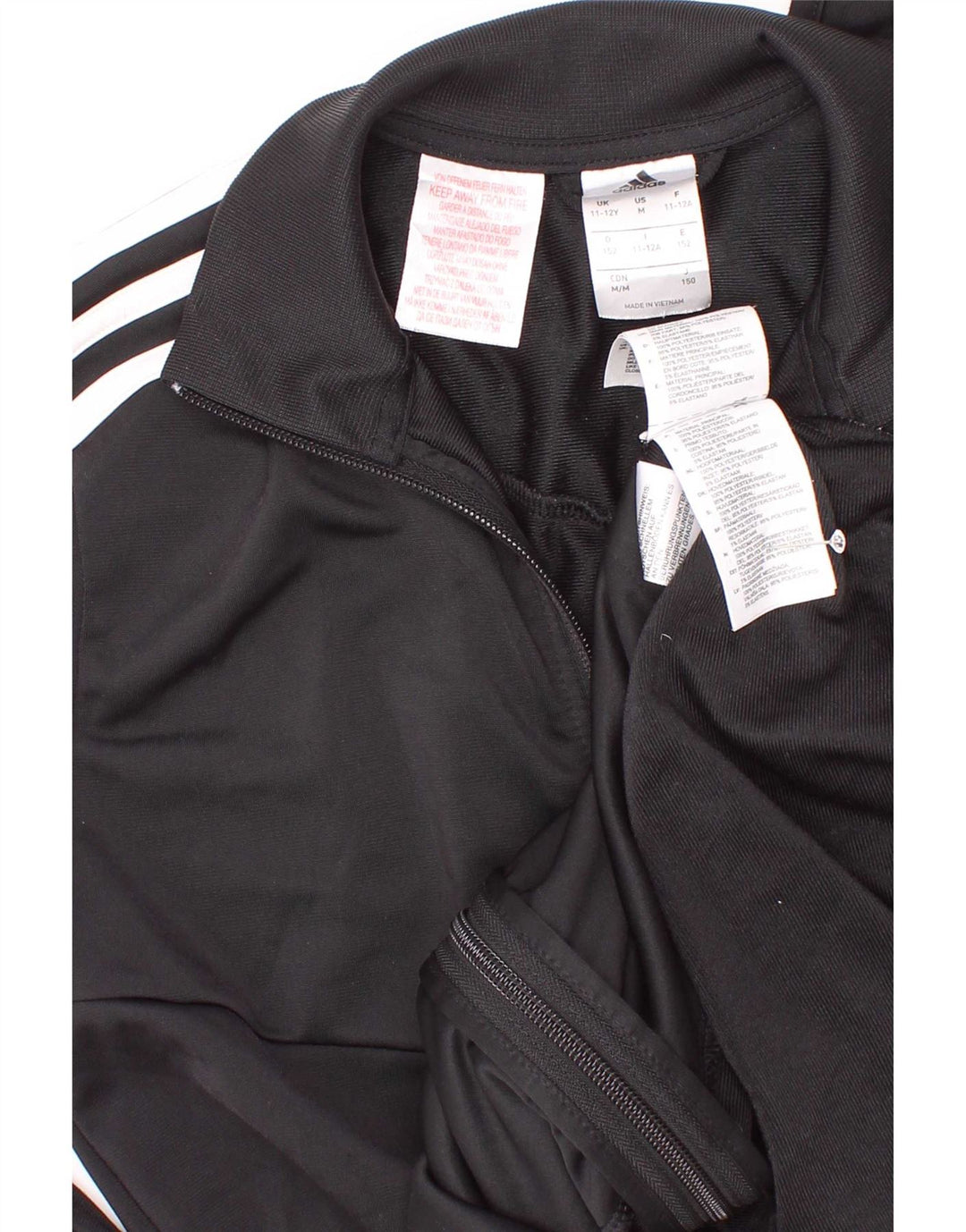 Adidas Chaqueta de chándal para niño 11-12 años Negro Poliéster